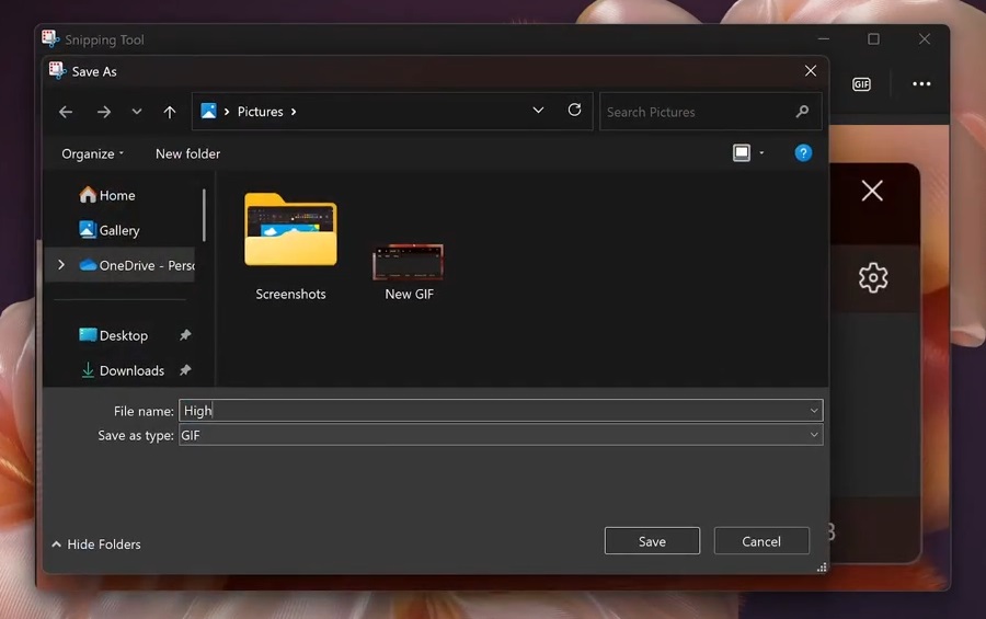 Windows 11でGIFをエクスポートします