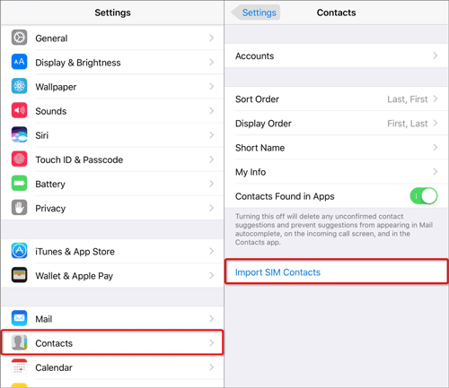 SIMカードの連絡先をiPhoneにインポートします