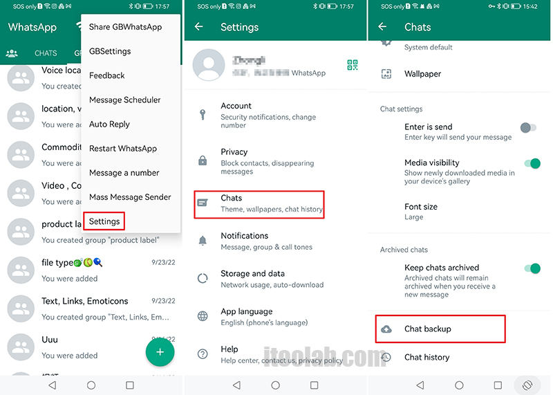 WhatsAppバックアップ