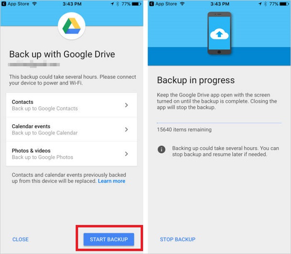 Googleドライブを使用してiCloudなしでiPhoneをバックアップします