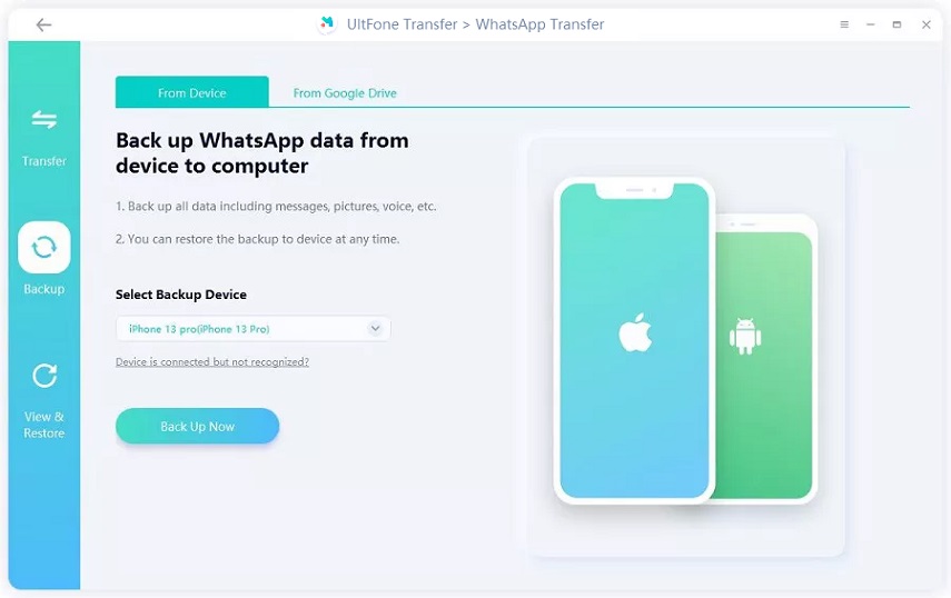 Ultfone WhatsAppバックアップソリューション
