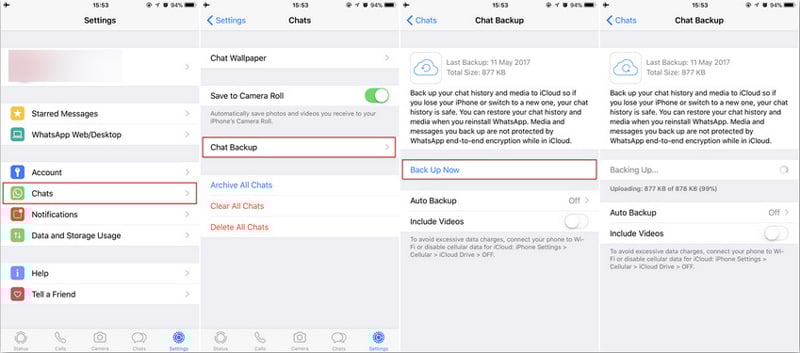 バックアップWhatsApp iCloud