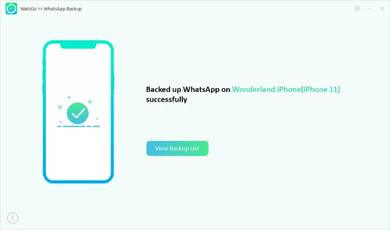 WhatsAppバックアップに正常に