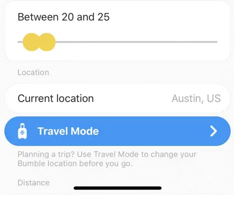 旅行モードを使用してバンブルロケーションを変更する方法