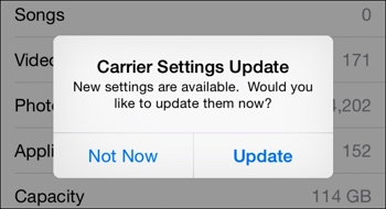 キャリア設定を更新して、グループテキストを取得しないiPhoneを修正する
