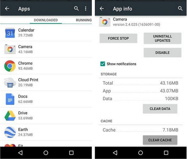 設定からAndroid上のTEMPファイルを削除します
