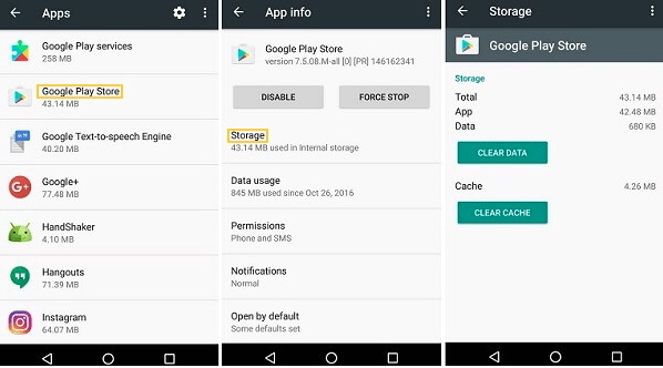 Google Playストアのキャッシュをクリアします