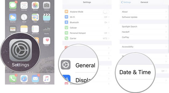 iPhoneで正しい日付と時刻を設定します