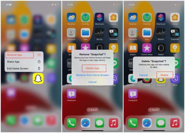 アプリを削除して再インストールして、iPhoneアプリを開いていないことを修正します