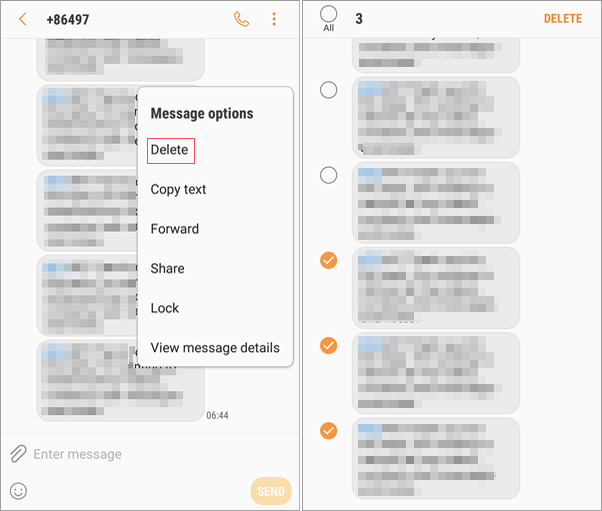 Androidのテキストメッセージを選択的に削除する方法