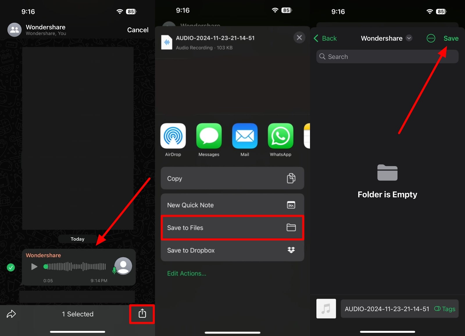 ファイルiPhoneに保存します