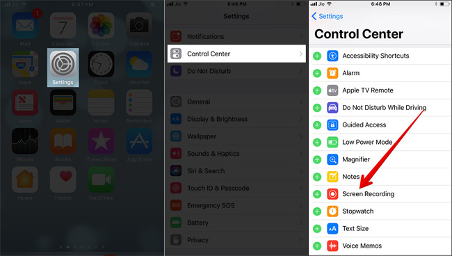 iOS 11で画面録画を有効にします