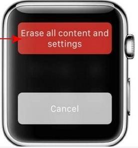 Apple Watchは、すべてのコンテンツと設定を消去します