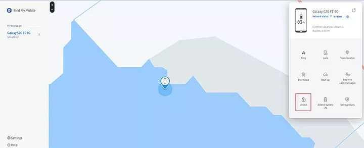 Samsungオンラインのロックを解除します