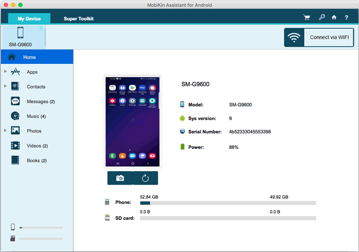 Androidのアシスタントのメインインターフェイス