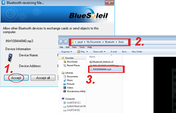 BluetoothによってRealmeからコンピューターに写真を転送する方法