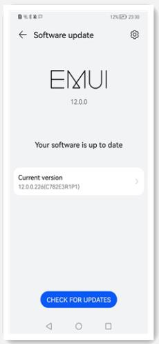Huawei更新をチェックします