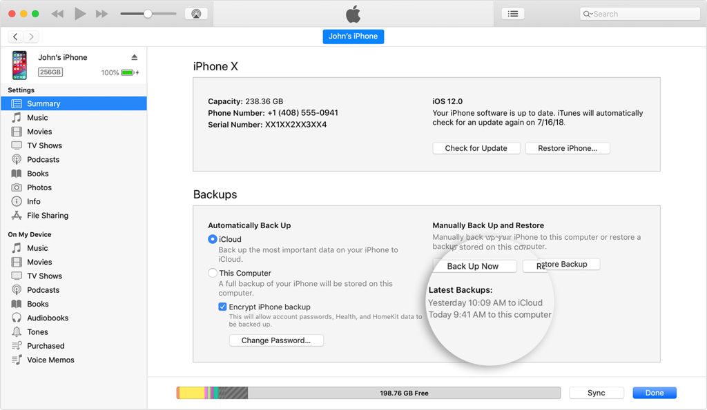 iCloudバックアップ