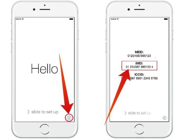 IMEIロック解除SIMデバイスのIMEI番号を見つける