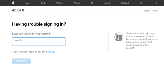 Appleはサインインします