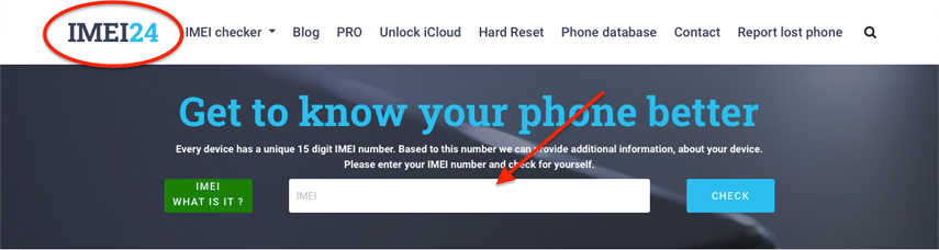 IMEI24.com Webサイト