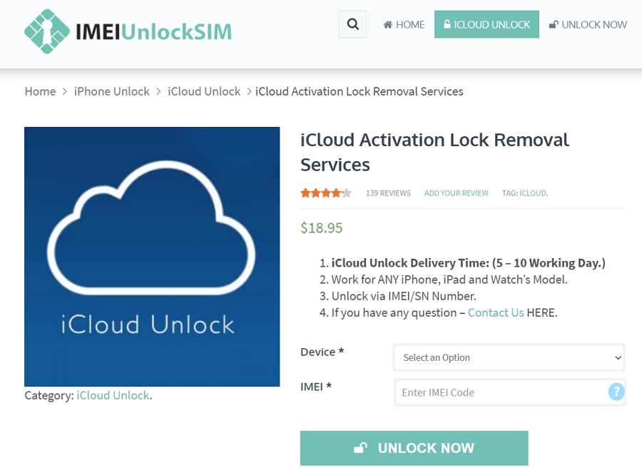 IMEIロック解除SIM Webサイト