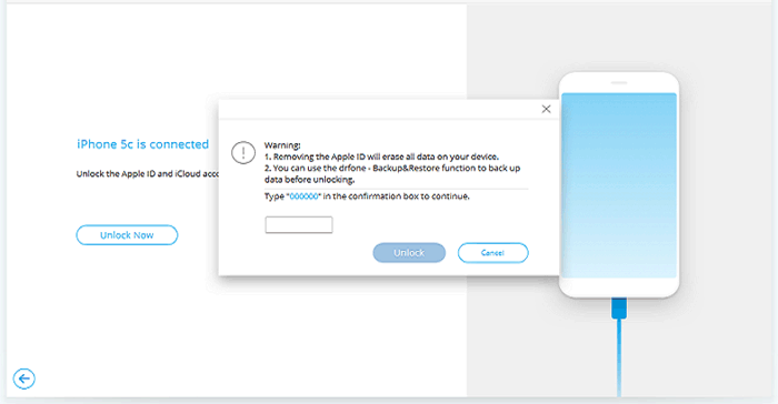 iCloudアカウントのロックを解除するために必要な情報を入力します