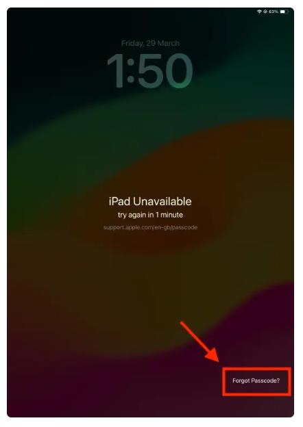 iPadでパスコードを忘れました
