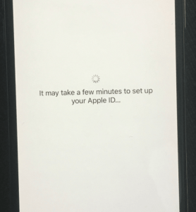 Iphone 14 stuck on setting up apple id.png