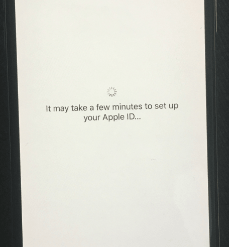 Iphone 14 stuck on setting up apple id.png