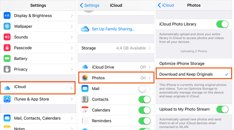 写真でiCloudからビデオを取得します