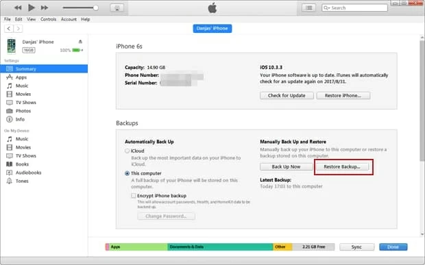 iPhone 7（プラス）からiTunesバックアップで削除されたメモを取得する