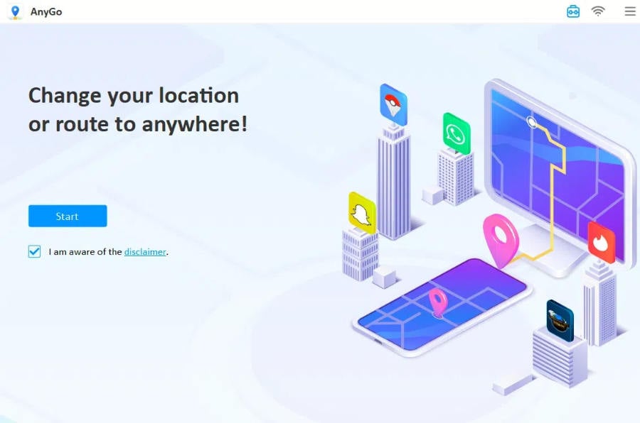 Anygo Location Sproferを起動します