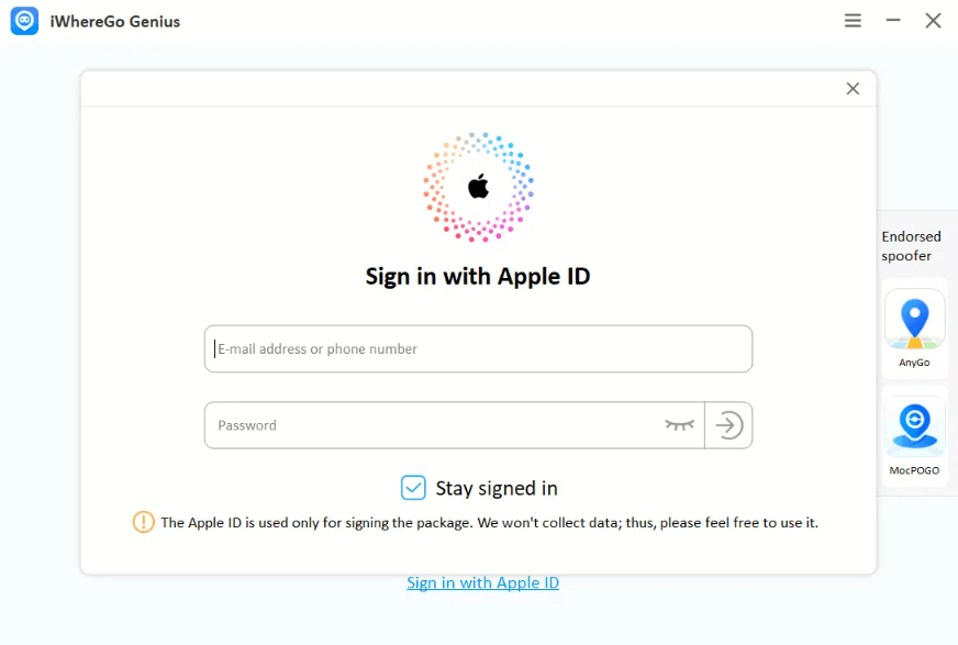 Apple IDにログインします 
