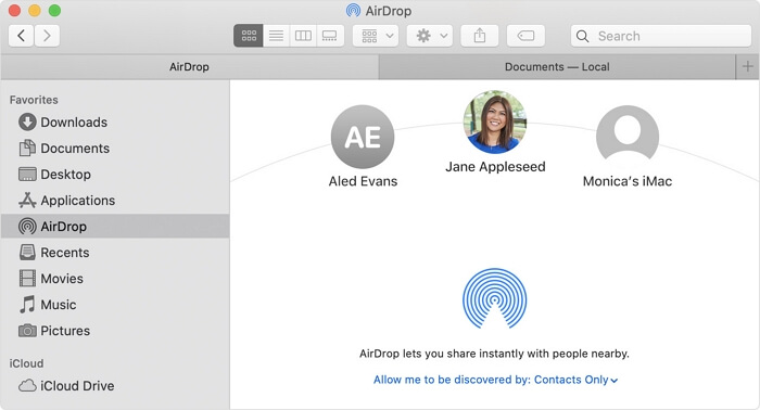 Airdropを使用したPCからiPhoneワイヤレスファイル転送