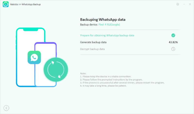Watsgo Guide- WhatsAppのバックアップを取得し始めます