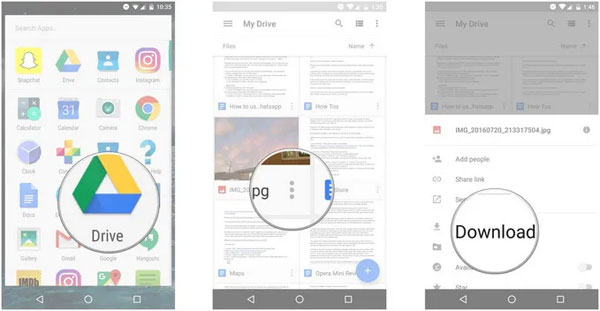 GoogleドライブからAndroidで削除されたカメラ写真を取得します