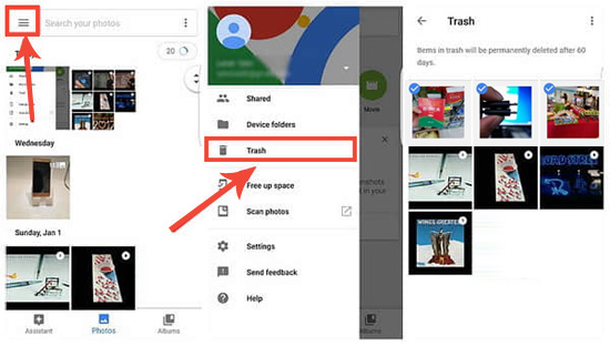Googleフォトからのカメラ写真の回復