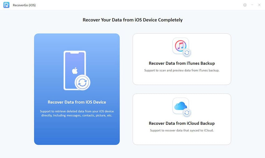iOSデバイスからデータの回復を選択します