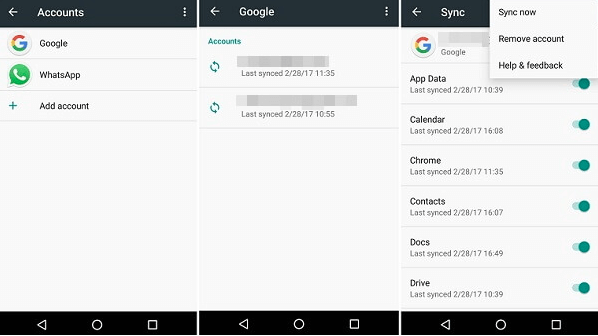 AndroidからGoogleアカウントを削除します