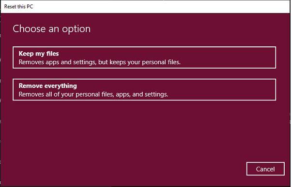 工場出荷時のパスワードなしでWindows 10をリセットします