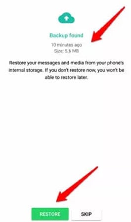 アプリなしでwhatsappで削除されたメッセージを表示する方法Googleドライブ