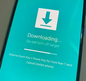 ダウンロードモードを入力して、ロゴに貼り付けられたAndroid電話を修正します