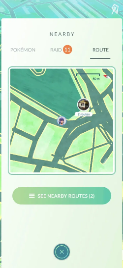 ポケモンゴーの近くのルートをご覧ください
