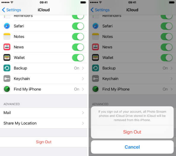 Apple IDを削除して再添加します