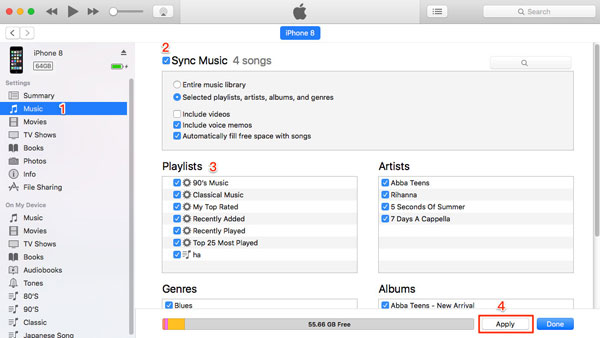iTunes経由でiPodからコンピューターに音楽を移動します