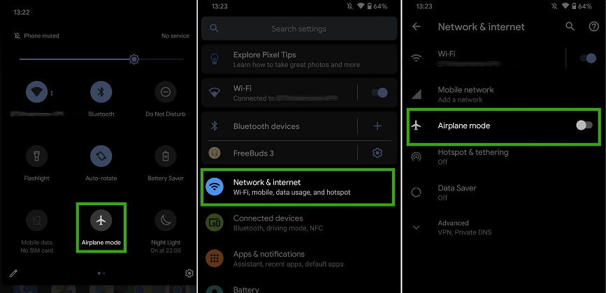 Androidで飛行機モードを切り替えます