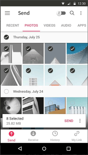 iOSからAndroidへの転送アプリは、どこにでも送信します