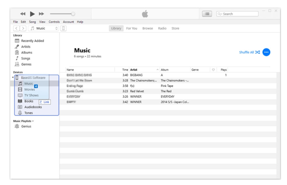 同期せずにiTunesからiPhoneに音楽を転送します