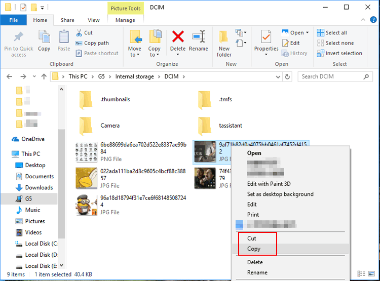 ドラッグアンドドロップでOnePlus電話をPCにバックアップする
